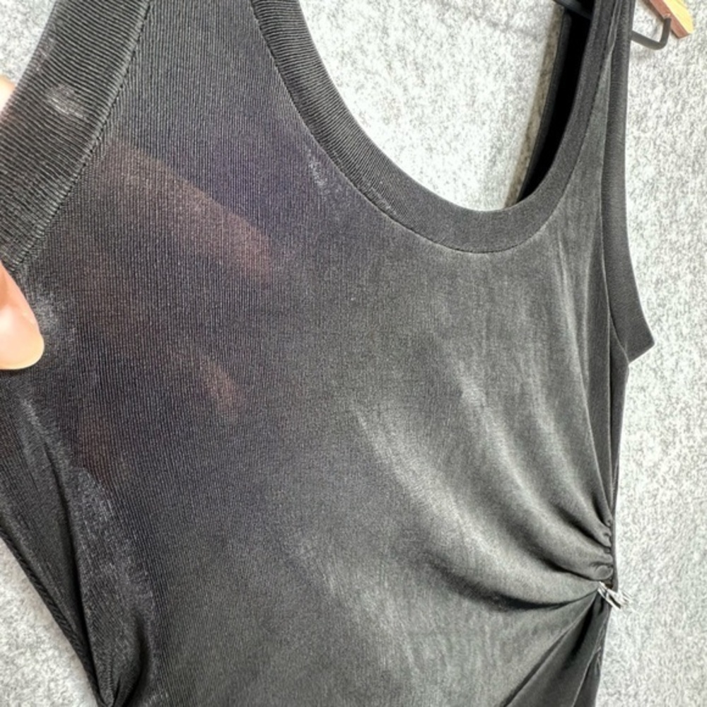 Boston Proper Sleeveless Ruched Acetate/Spandex Dress‎ in Black- Sz S - Picture 3 of 5